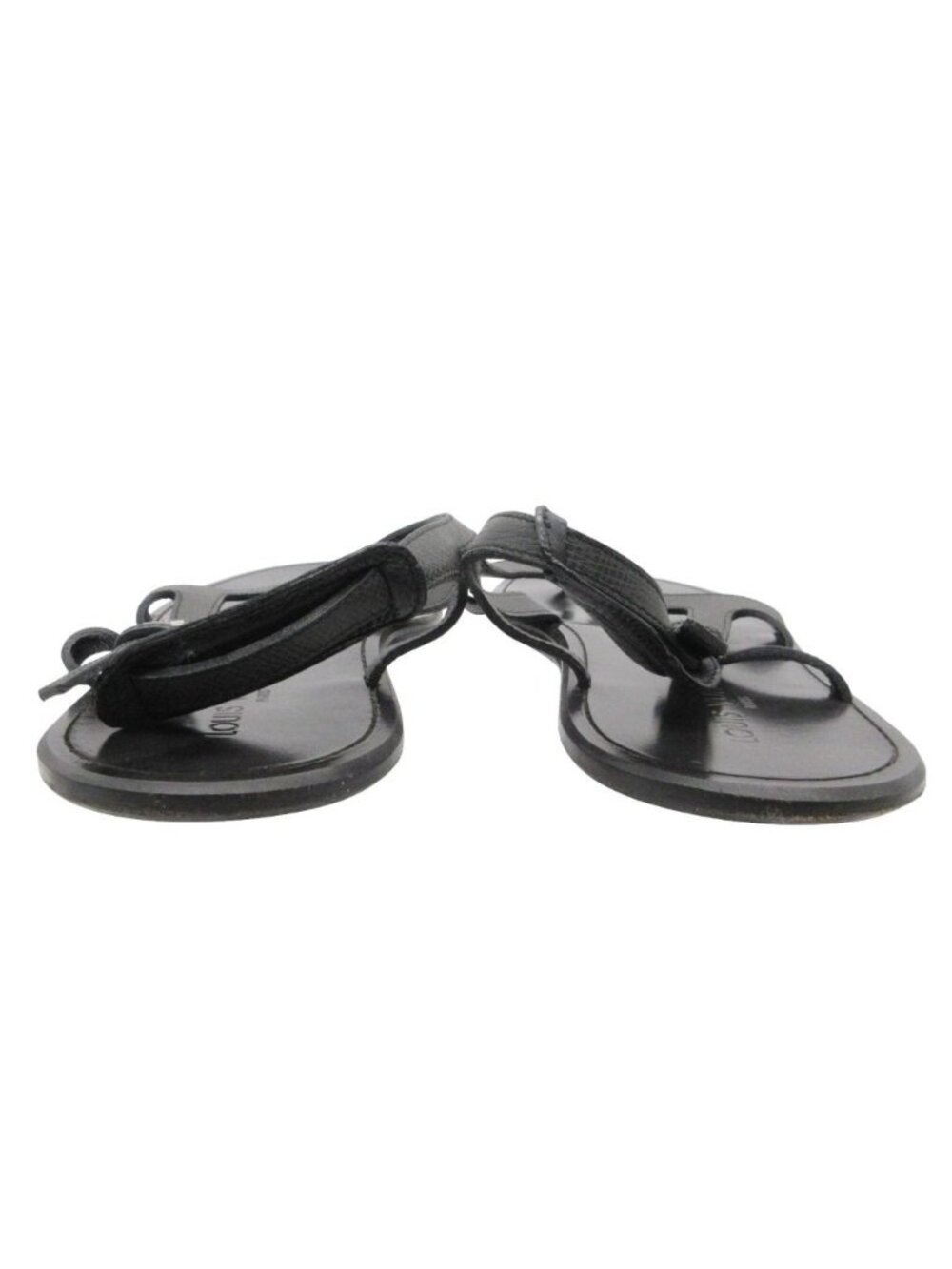 Louis Vuitton Beach Sandals Thong Leather Belt Shoes 11 Black - Picture 5 of 9